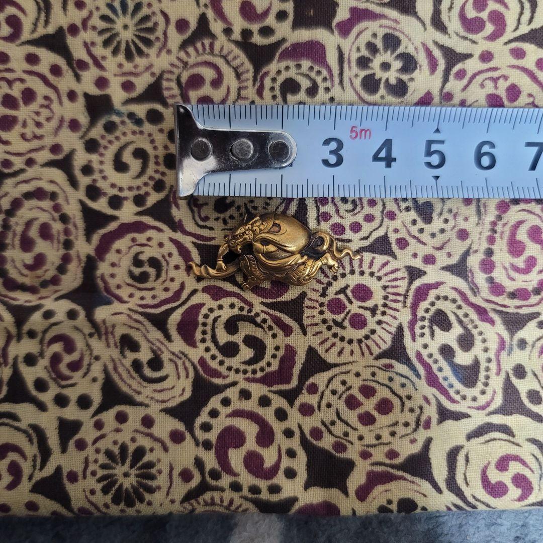 ★ラスト1set★目貫 風神雷神 容彫 金色絵 武具