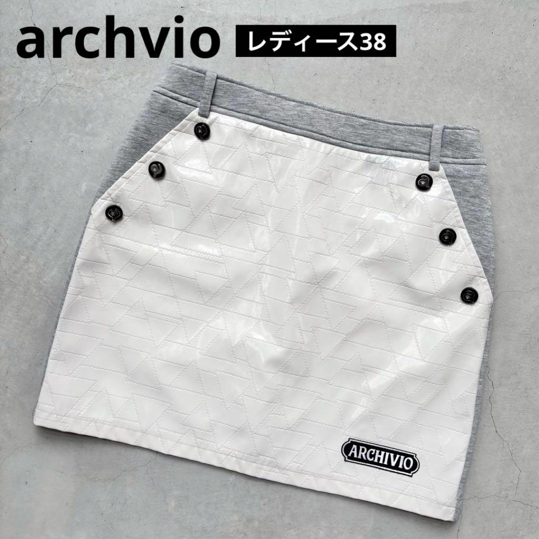 archvio アルチビオ ゴルフ スカート ロゴ ペチコート付き 38