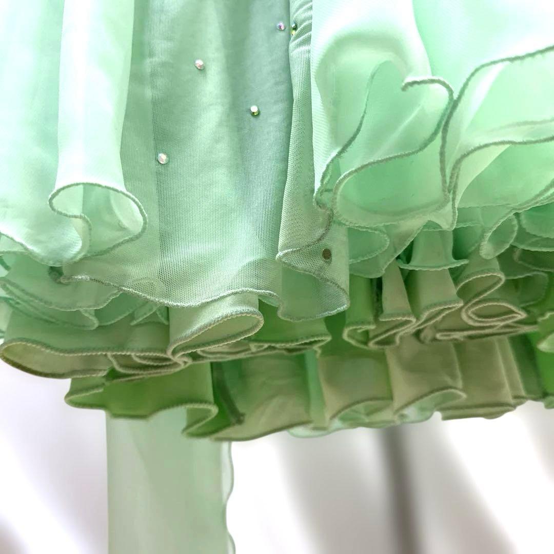 6346★ジャンティ★S ライトグリーン スタンダードドレス 社交ダンス