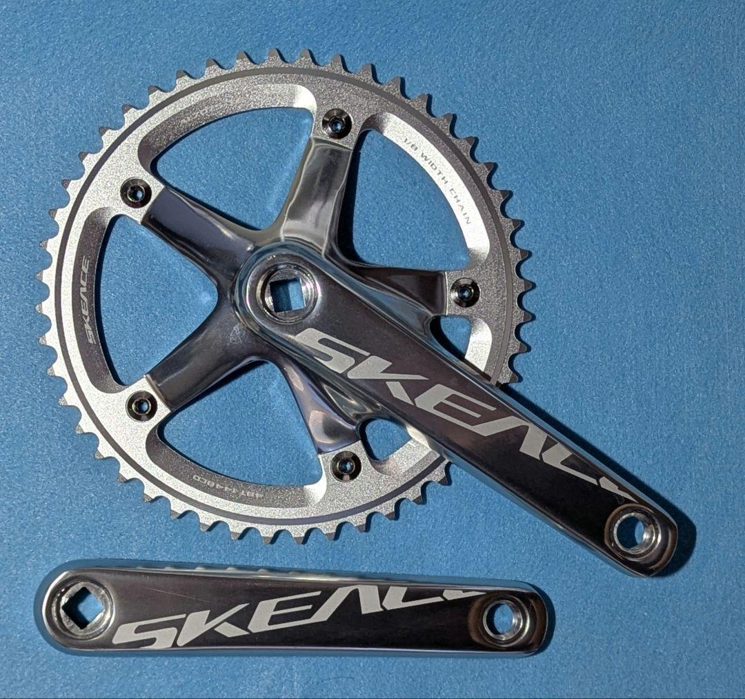 SKEACE スクエアテーパー ピスト用クランク 165mm 48T 　シルバー