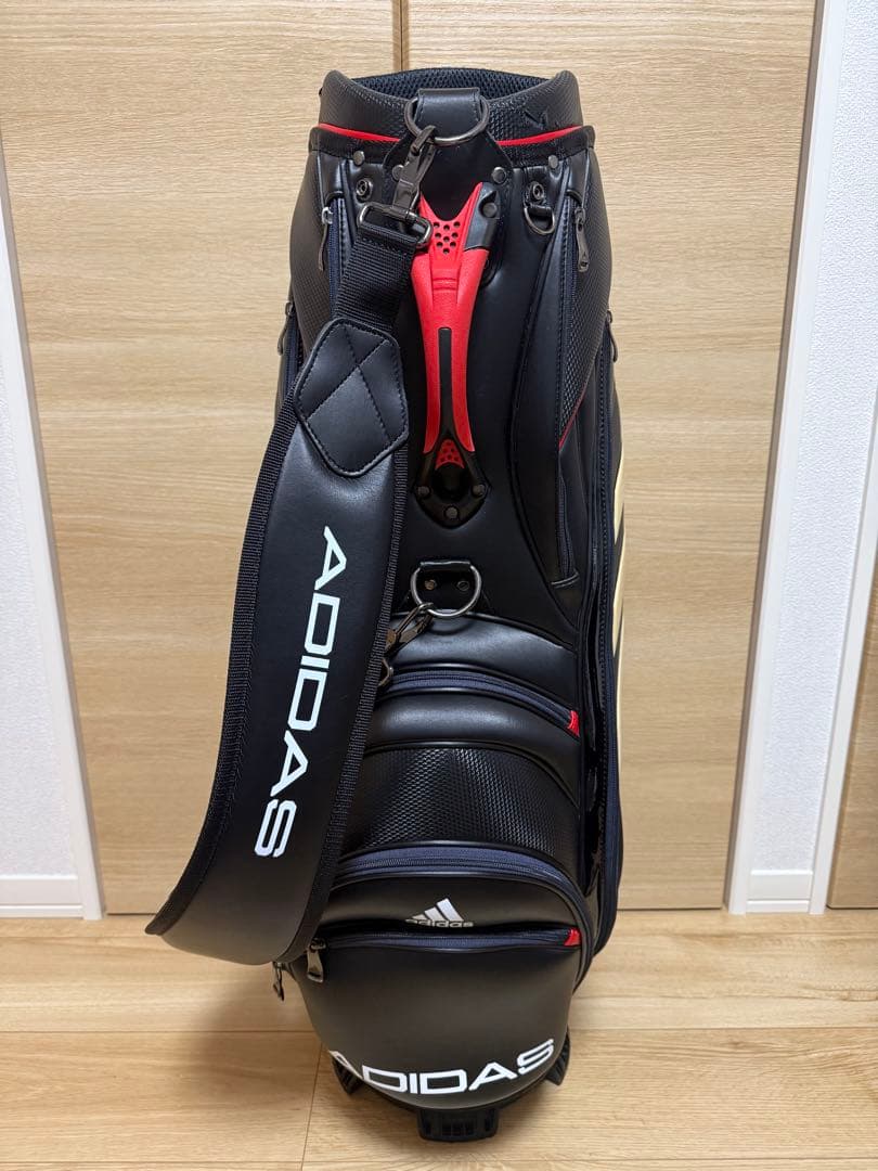 アディダス ゴルフ#キャディバッグ#9.5型#美品#ブラックレッド