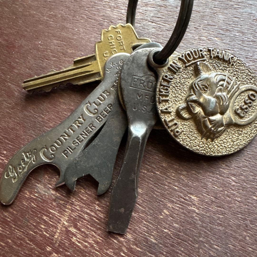 ヴィンテージキーチェーン／オープナー／TOOL／TAG／US VINTAGE