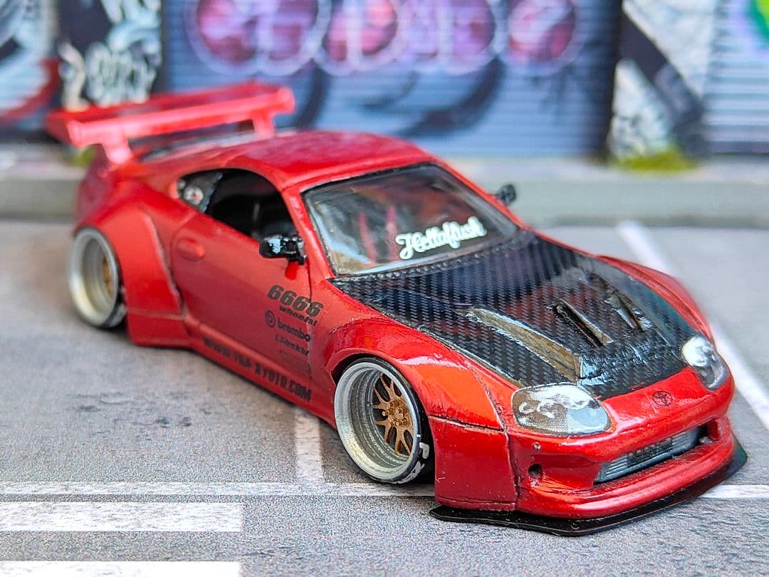 ホットウィールカスタム トヨタ 80スープラ ロケバニ ☆深リム☆トミカ改造