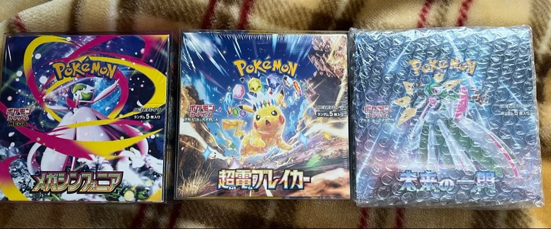 ポケモンカード未開封シュリンク付きボックス、デッキ、パックまとめ売り