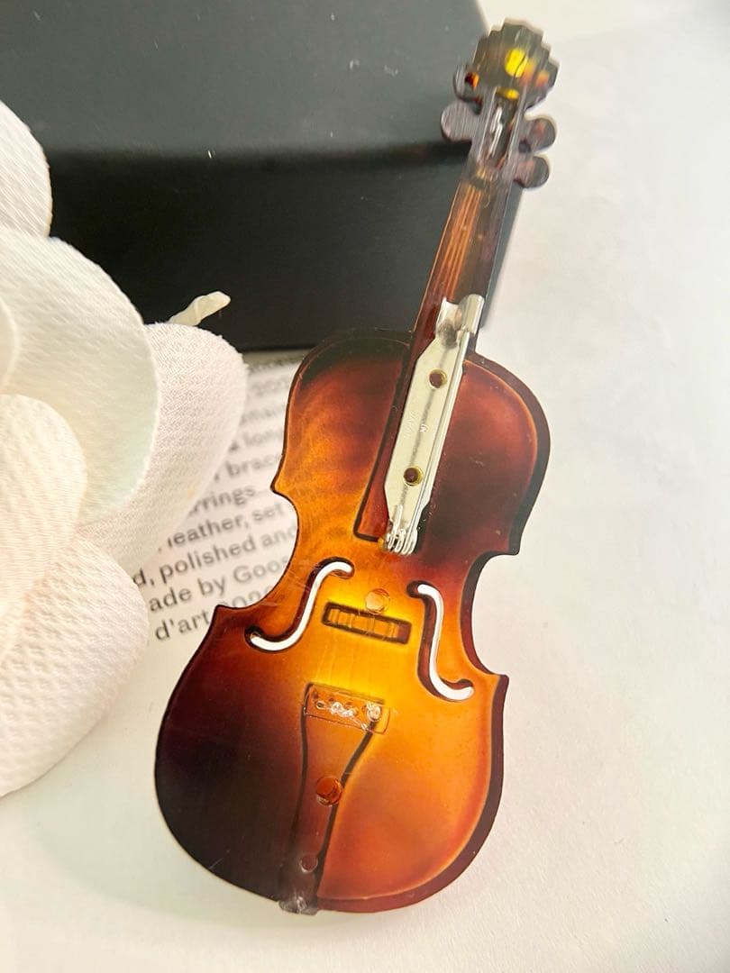 鼈甲バイオリンブローチ（サイズ10.5cm）2EZ92330341-005