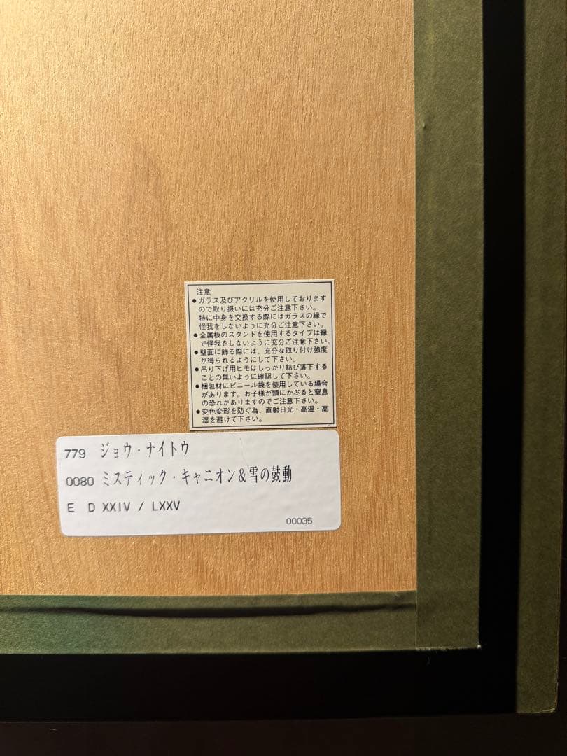 ジョウ・ナイトウ【ミスティック・キャニオン&雪の鼓動】シルクスクリーン