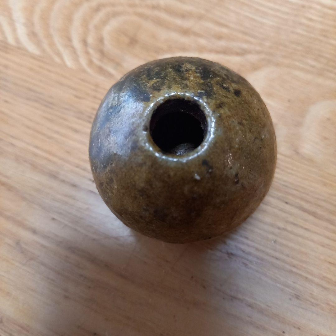 陶器オブジェ　作家物　分割陶箱➕丸い一輪挿し鈴音➕陶器お香立て　オマケ付き