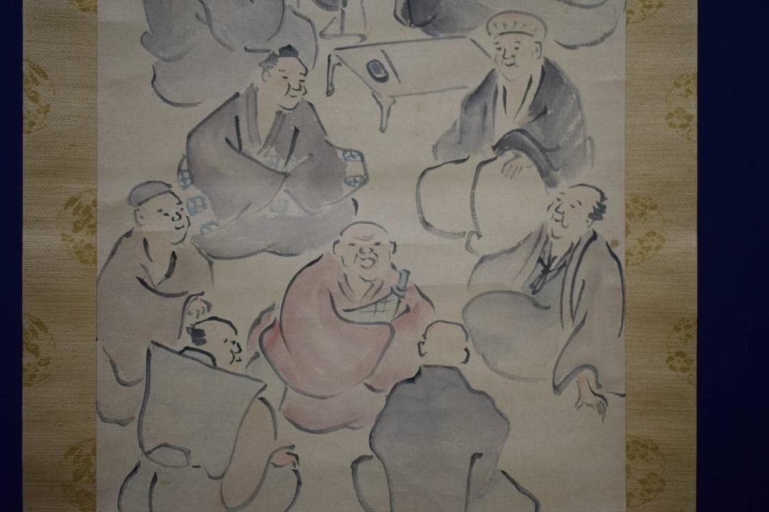 不詳/作者不詳/芭蕉門十哲画賛/布袋屋掛軸HE-268