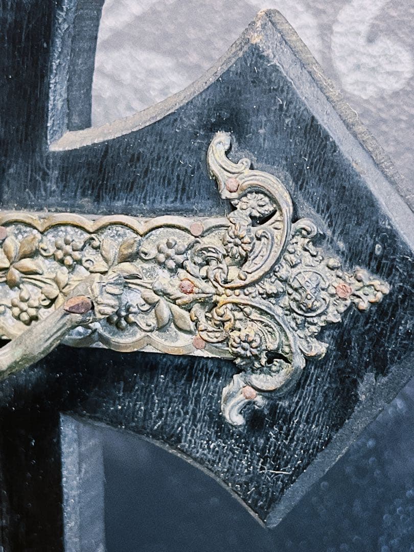 フランス製アンティーク　ナポレオン三世　イエスキリスト　磔刑　十字架　クロス