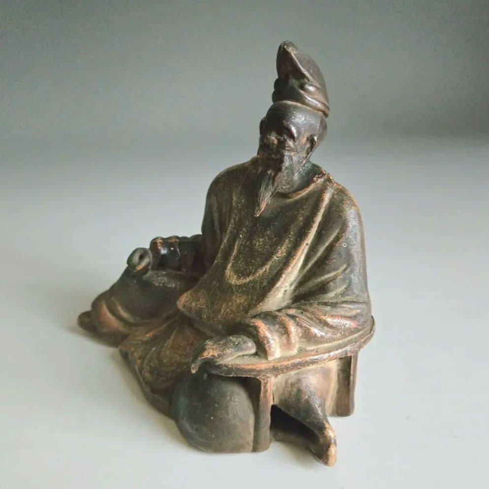 M-1245　備前焼 柿本人麻呂像　在銘