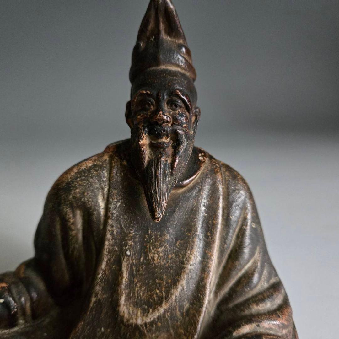 M-1245　備前焼 柿本人麻呂像　在銘