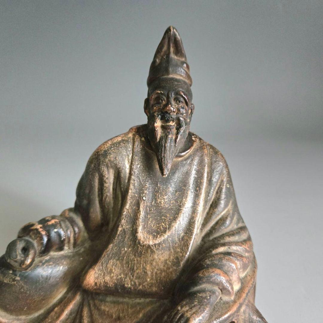 M-1245　備前焼 柿本人麻呂像　在銘