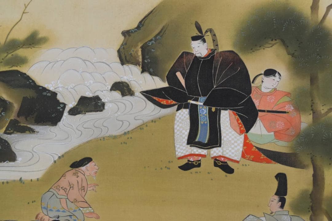 【真作】笙嵐/養老乃滝/人物図/掛軸/名家伝来/AA-867