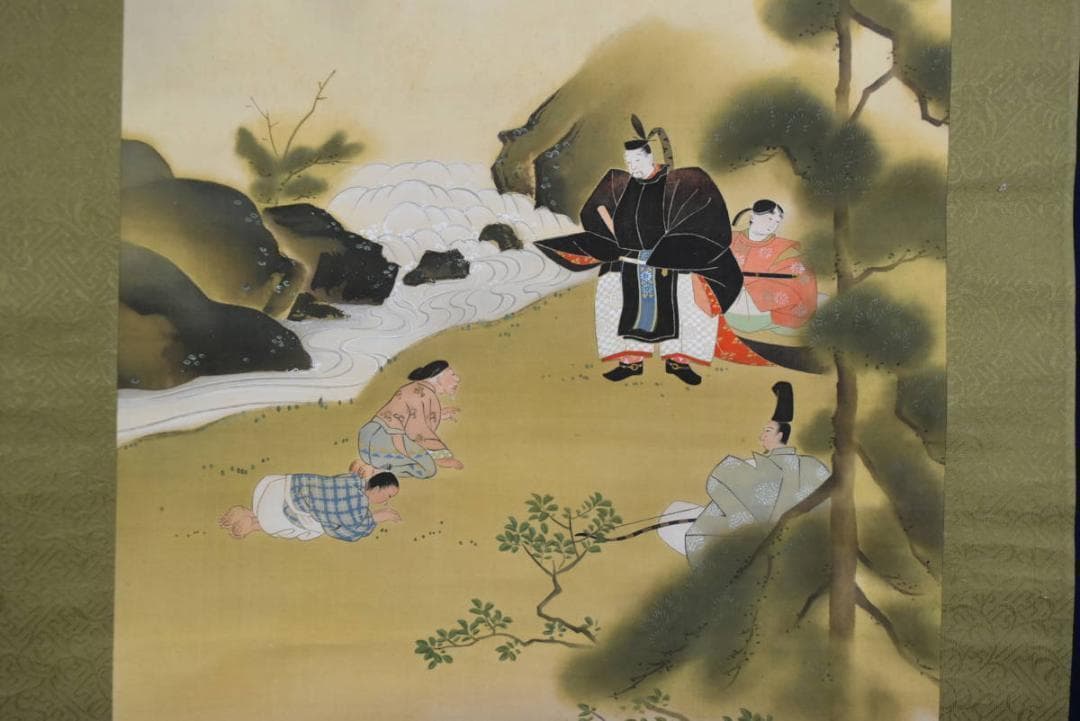 【真作】笙嵐/養老乃滝/人物図/掛軸/名家伝来/AA-867