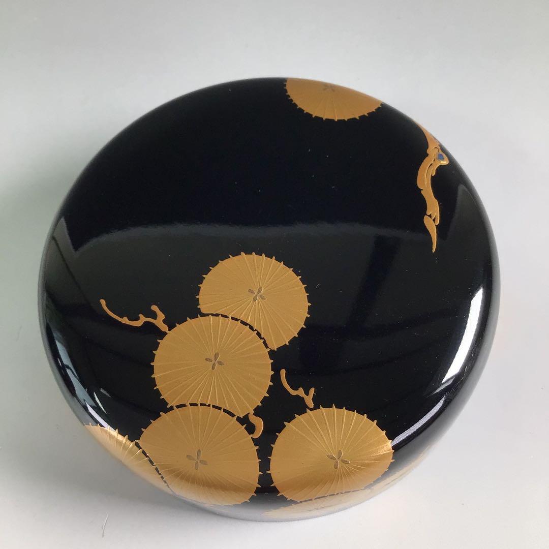 Ｒ３２８　棗　『蒔絵師　西條一斎作』『唐松蒔絵』『大棗』　共箱　茶道具