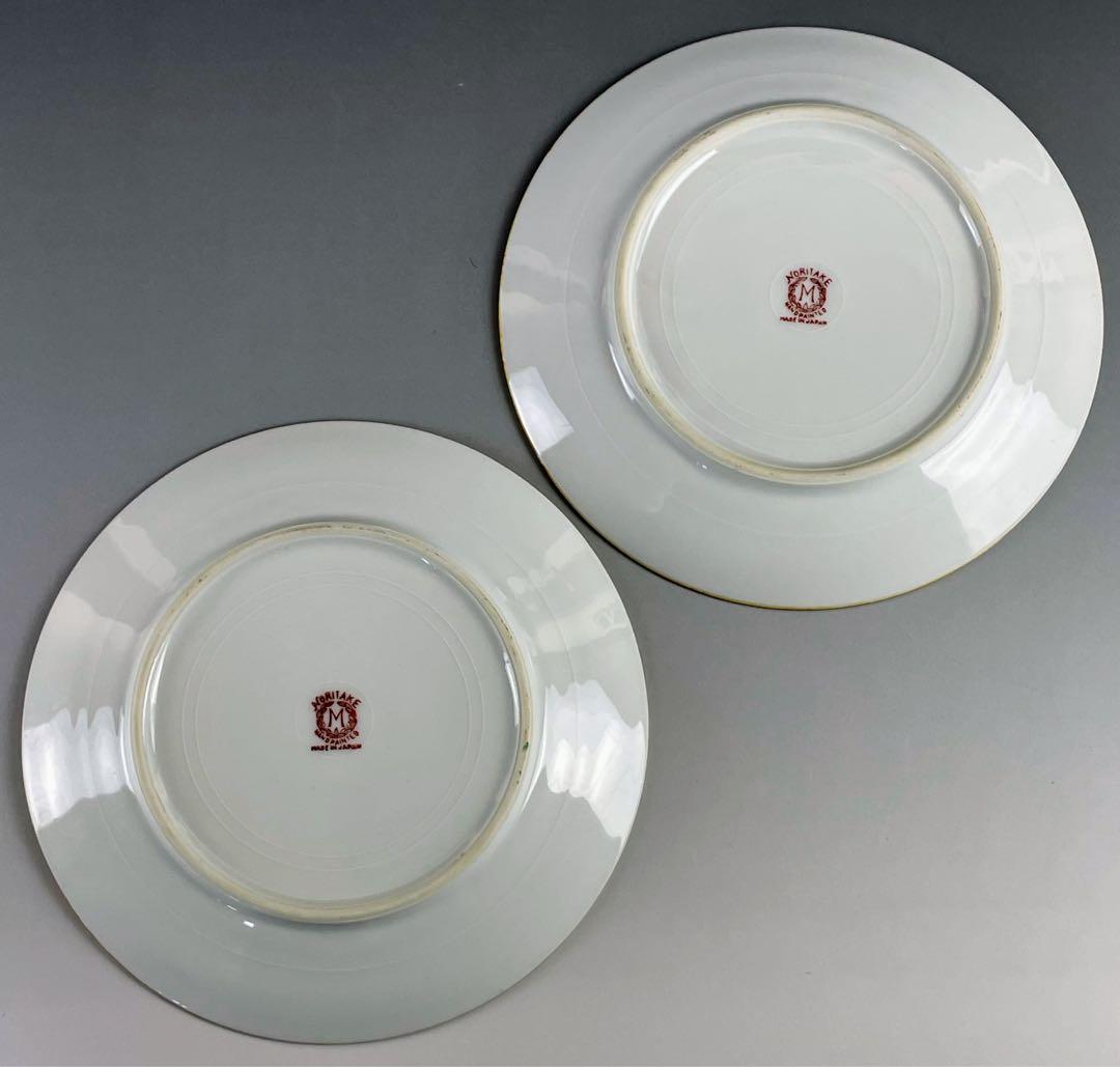 オールドノリタケ ラスター彩 ２枚セット 蝶 バラ 縁金盛り 小皿 プレート