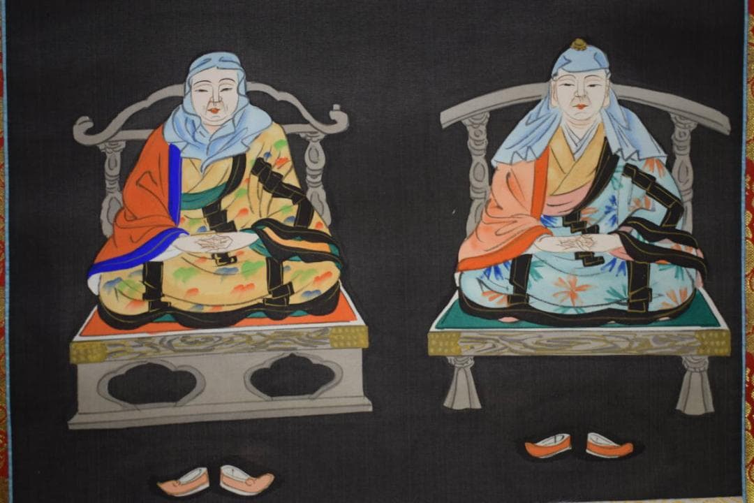 不詳/作者不詳/三尊仏図/三尊佛/布袋屋掛軸HE-838