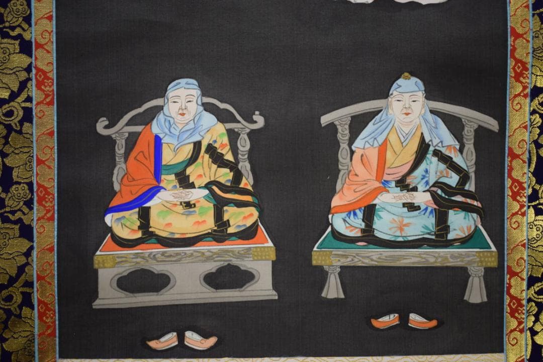 不詳/作者不詳/三尊仏図/三尊佛/布袋屋掛軸HE-838