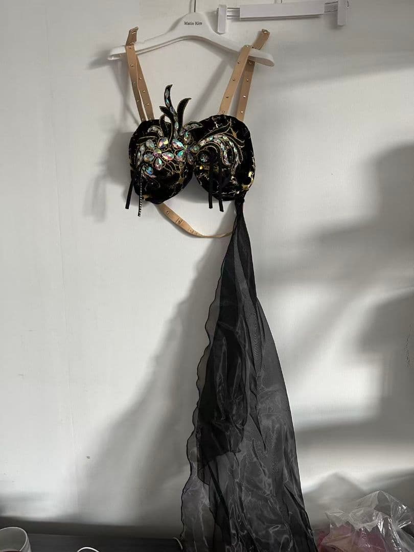 ベリーダンス衣装 ブラスカートセットアップ 黒 オーダーメイド