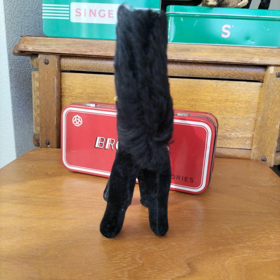 ビンテージ　シュタイフ　トム　キャット 黒猫　別珍製　高さ10cm ①
