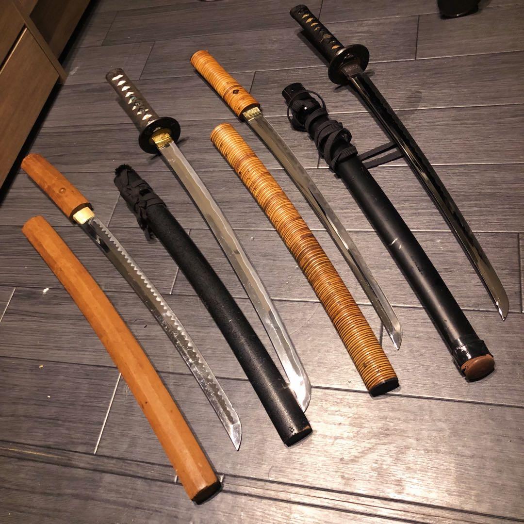 模造刀　大小4本セット　脇差　骨董品　模擬刀まとめ　藤巻