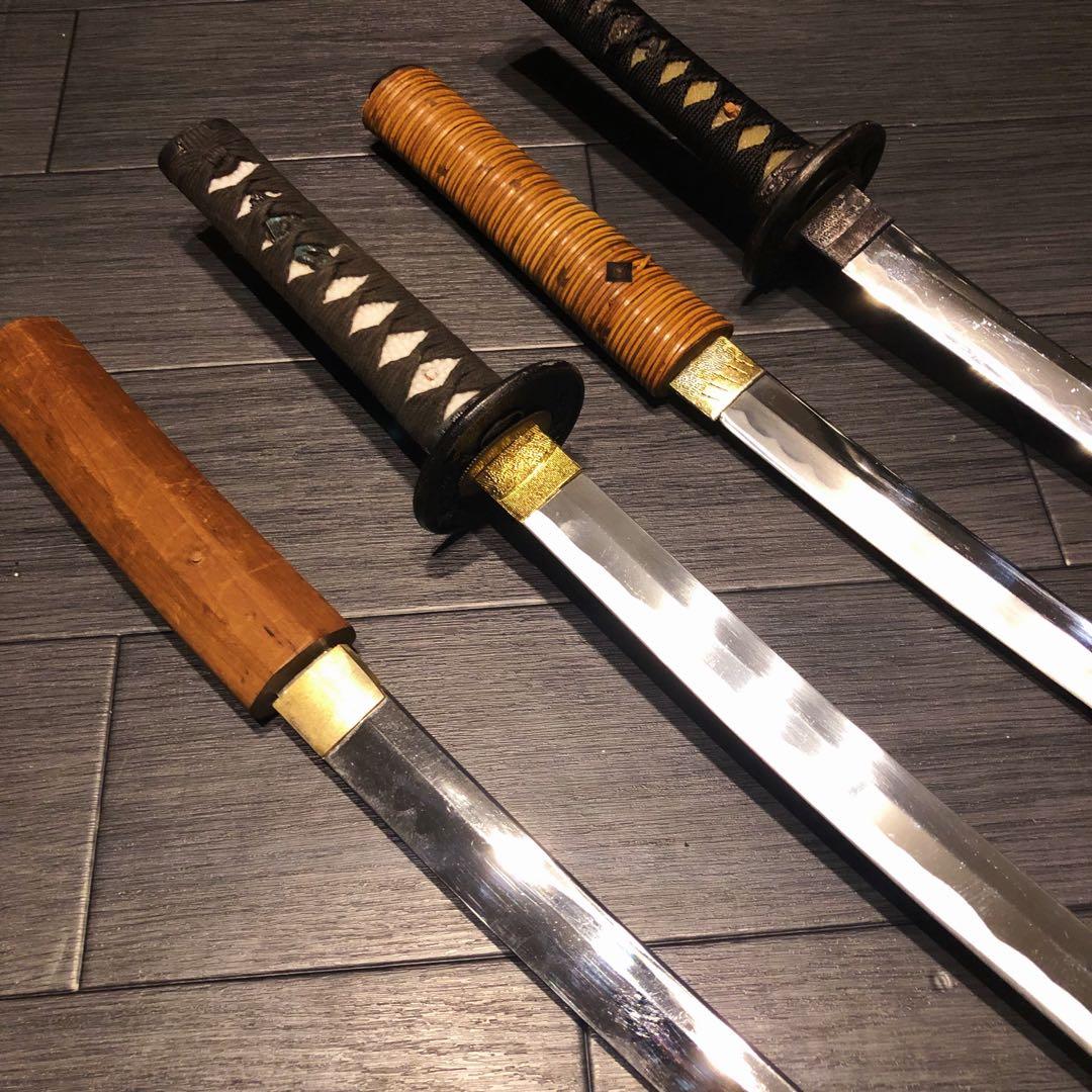 模造刀　大小4本セット　脇差　骨董品　模擬刀まとめ　藤巻