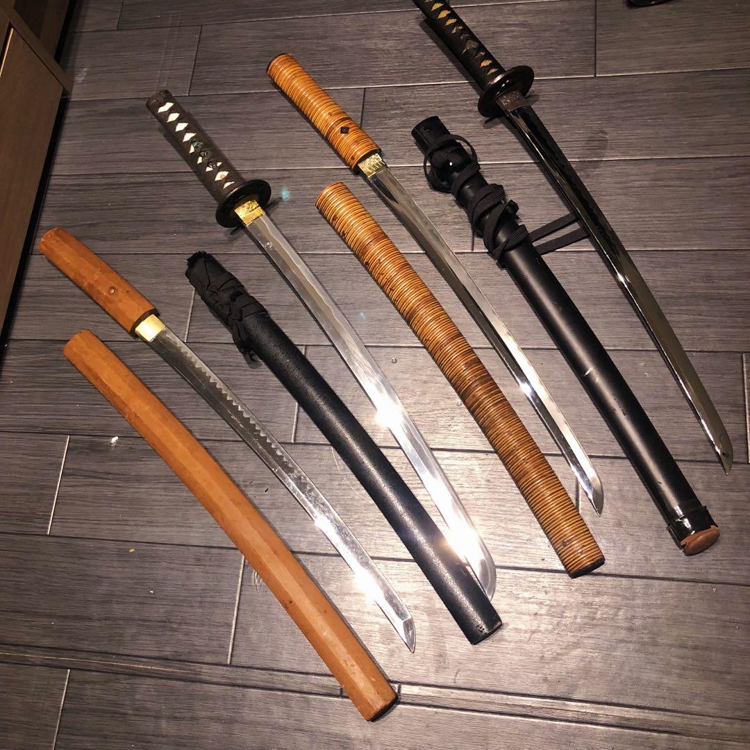 模造刀　大小4本セット　脇差　骨董品　模擬刀まとめ　藤巻