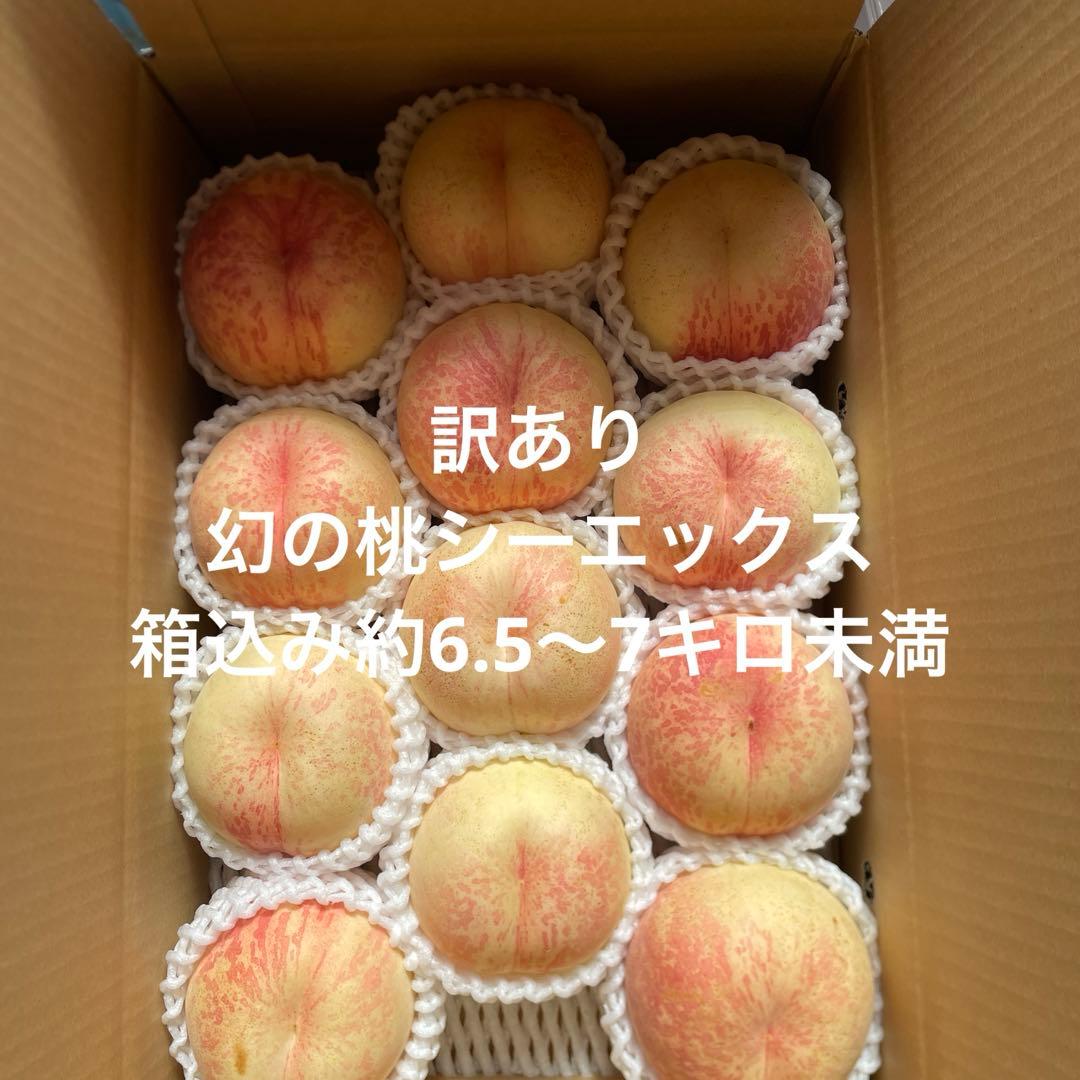 山形県産　桃③訳あり幻の桃シーエックス　箱込み約6.5〜7キロ未満