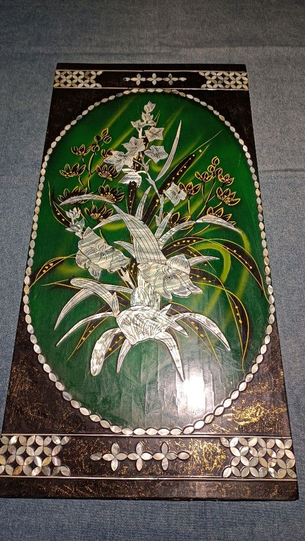 螺鈿細工　壁掛けパネル　4枚セット