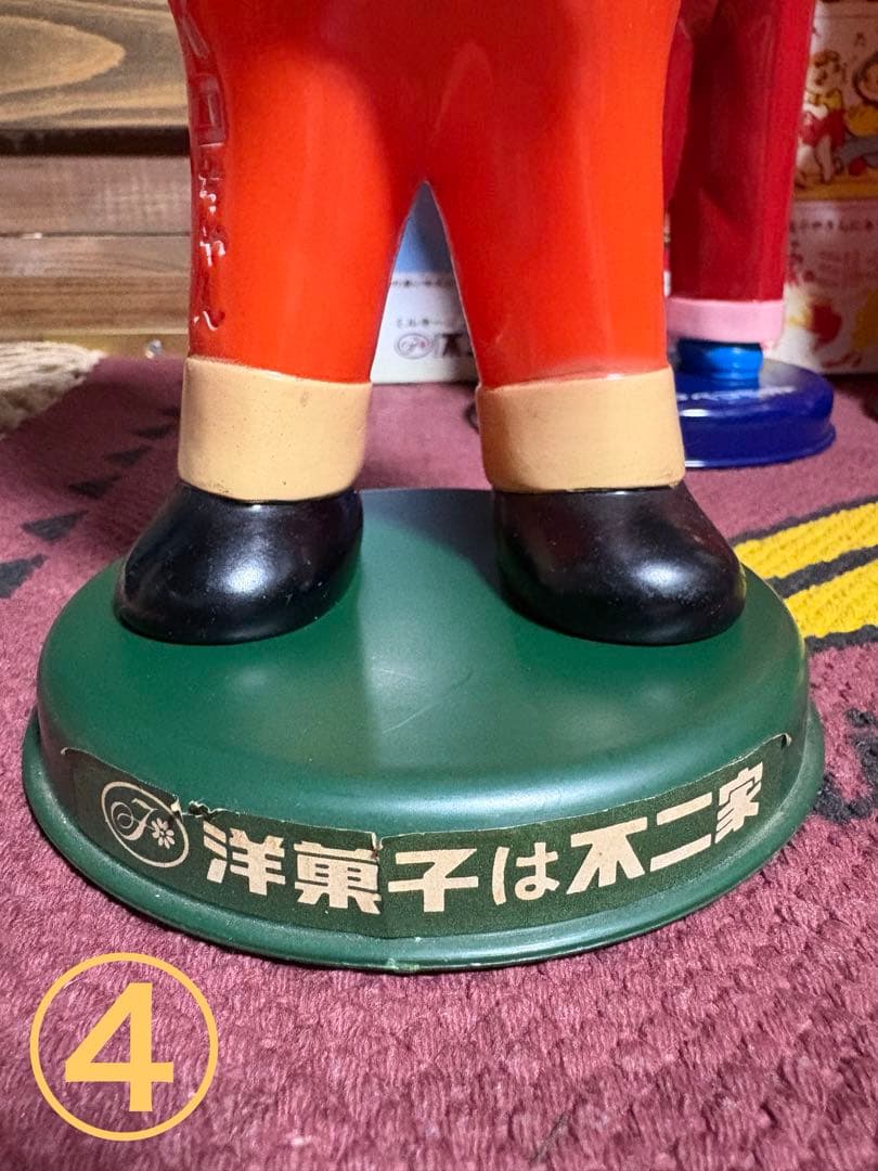 ★非売品★不二家★ペコちゃん★人形★5体★首ふり★赤ヘッダー★企業広告1枚★