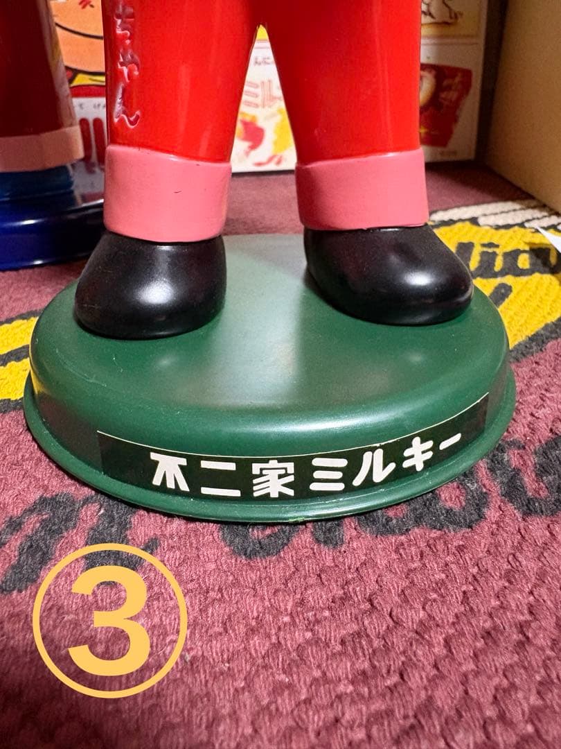 ★非売品★不二家★ペコちゃん★人形★5体★首ふり★赤ヘッダー★企業広告1枚★