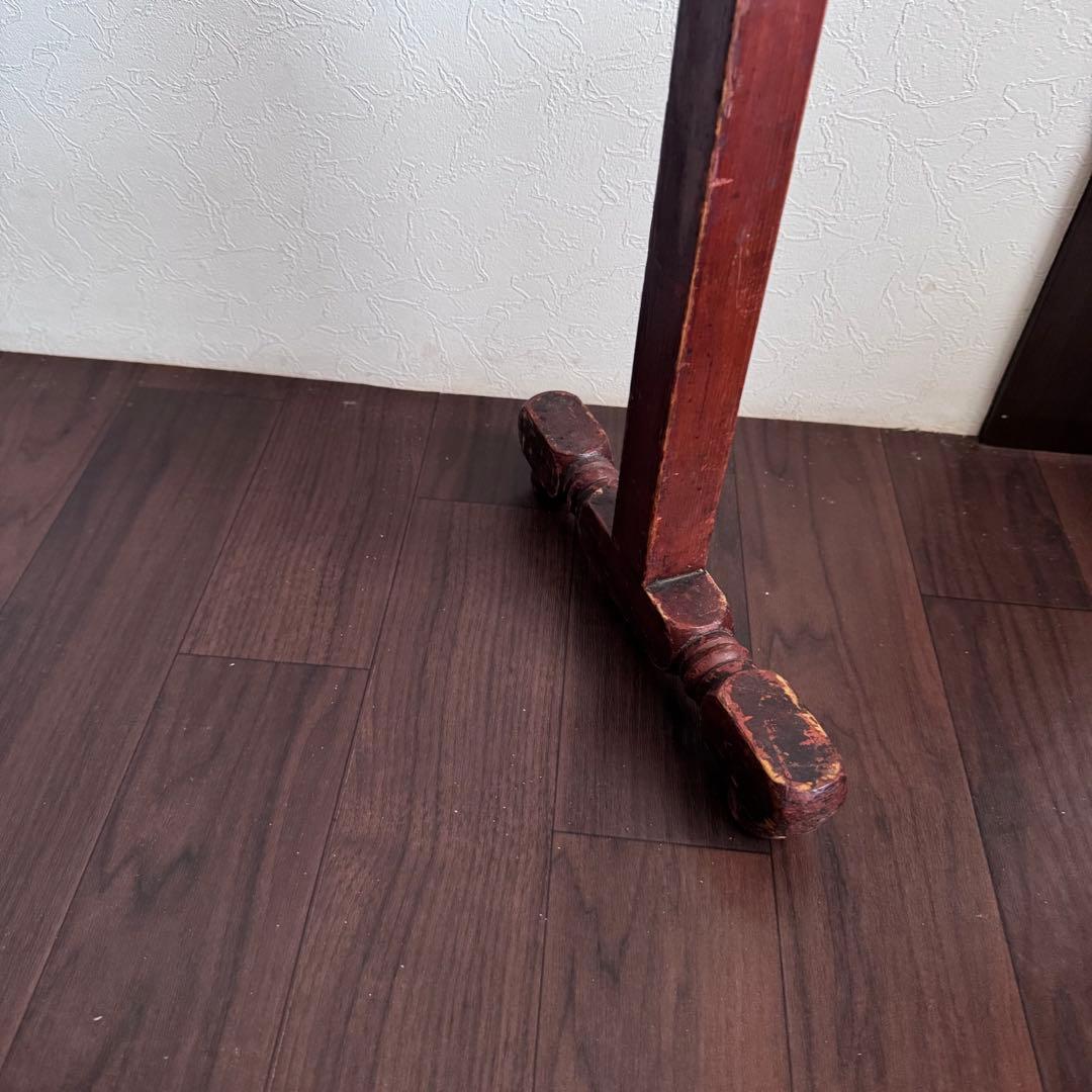 アンティーク 木製 タオルハンガー リネンラック ヴィンテージ 古家具 ブラウン