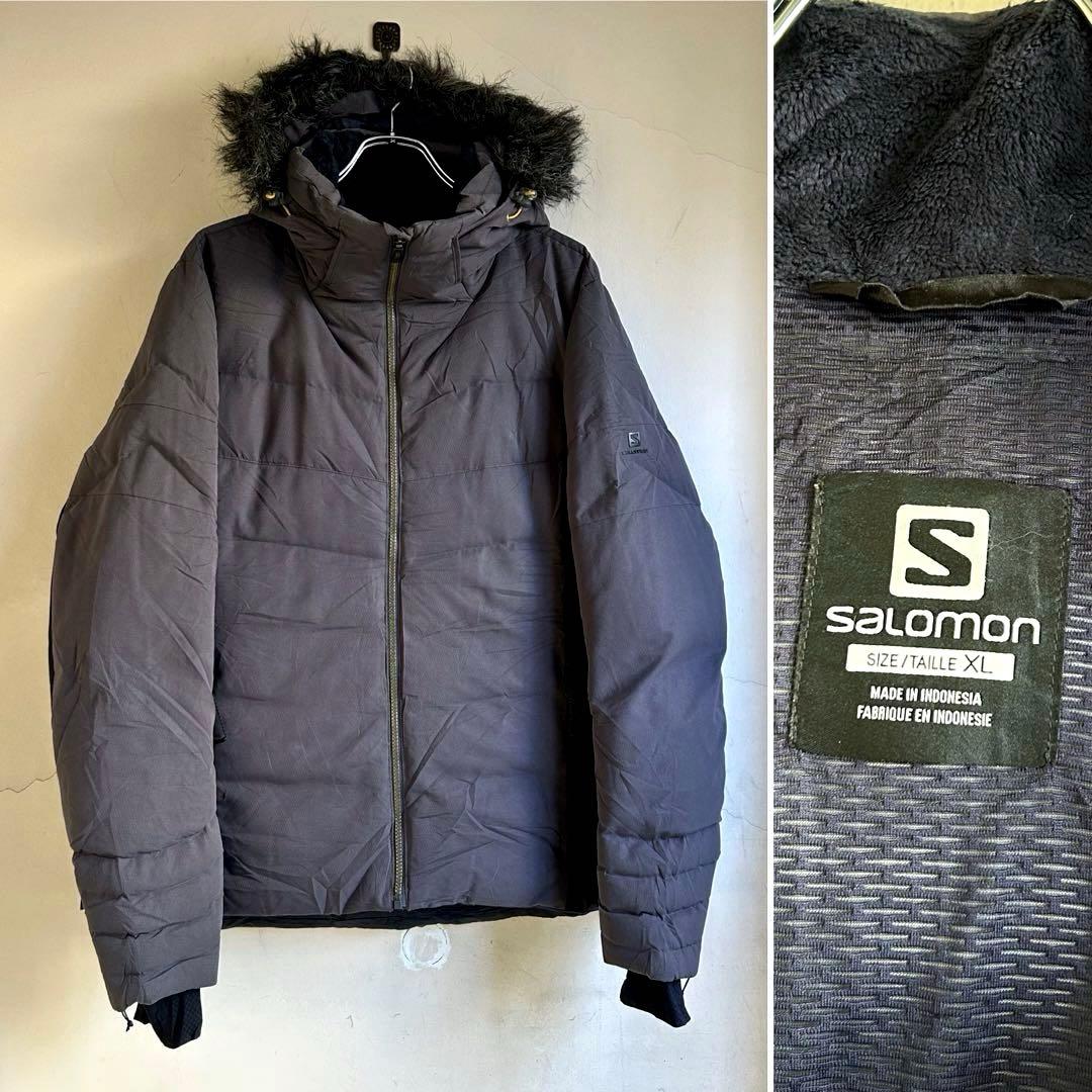 SALOMON ファー ダウンジャケット サロモン XL