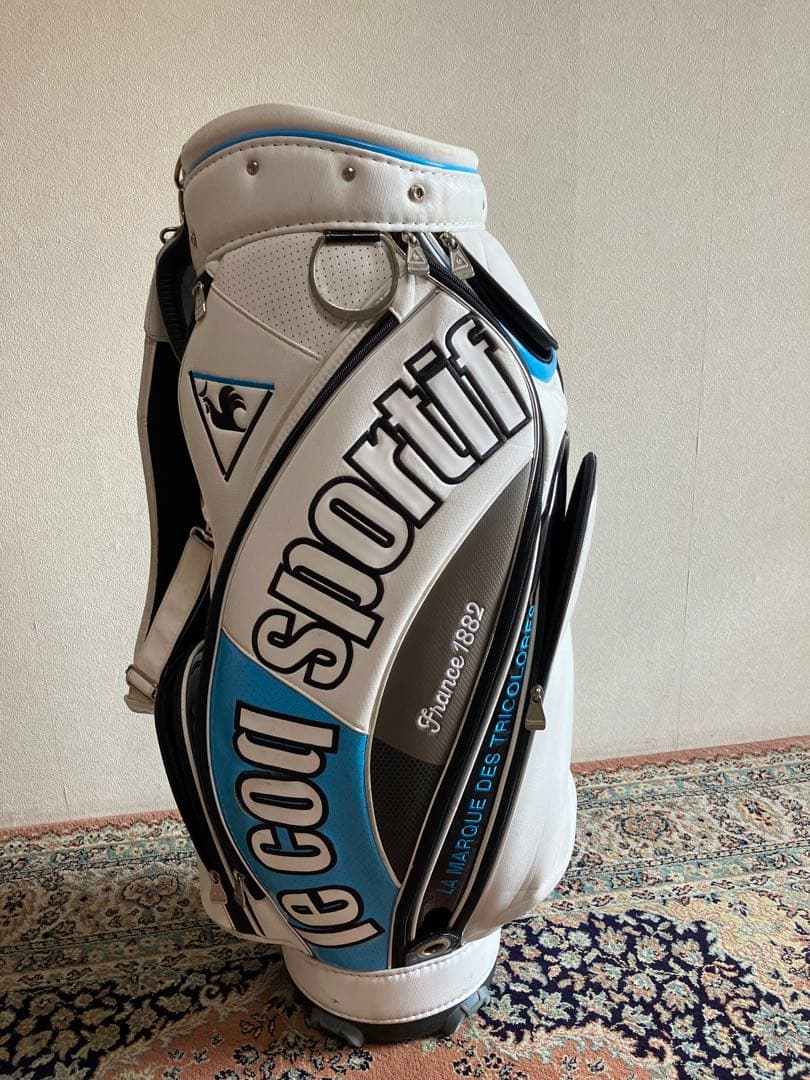 le coq sportif キャディバッグ ホワイト/ブルー