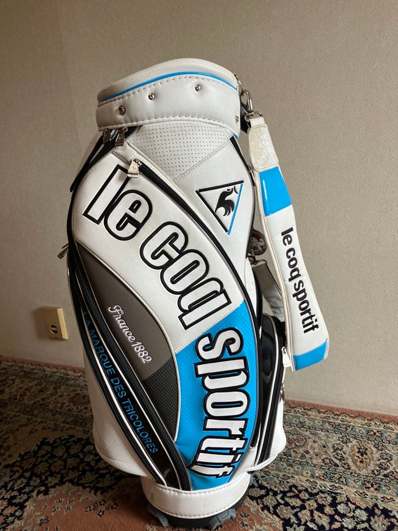 le coq sportif キャディバッグ ホワイト/ブルー