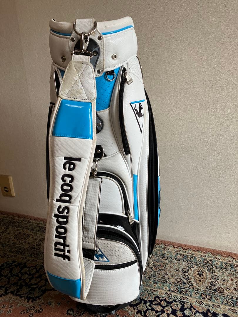 le coq sportif キャディバッグ ホワイト/ブルー