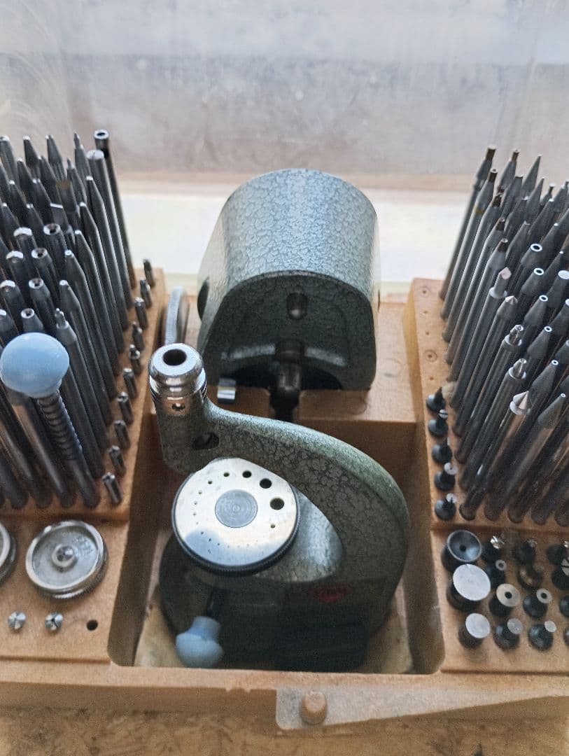 GEM ポンス台 たがねセット 時計工具　時計修理 木箱付き　時計