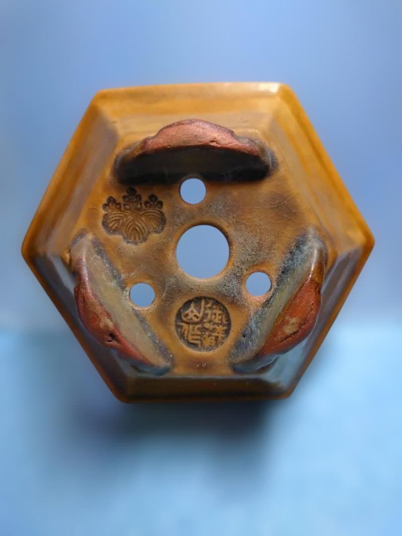 装飾的な六角形陶器器、年代物盆栽鉢