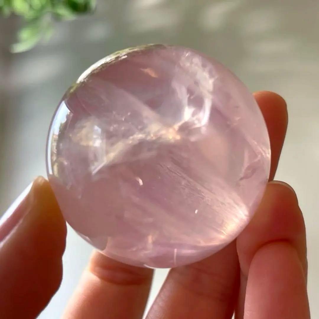 A*i様 ローズクォーツ　スフィア　4.1㎝　ジェムローズクォーツ　虹　透明感