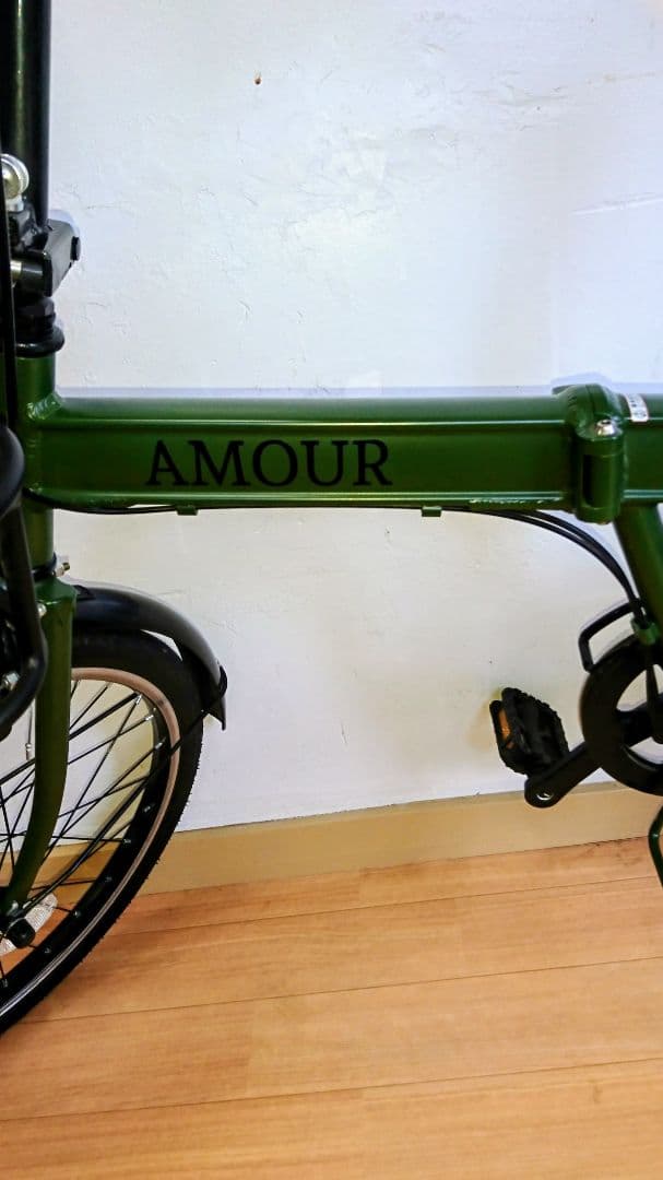 【美品】【引き取り希望】折りたたみ自転車 ミニベロ オリーブグリーン