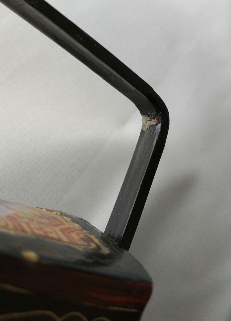 重箱 陶器蓋 草花 鹿 二段重 骨董 ヴィンテージ 時代物 中国 アジア