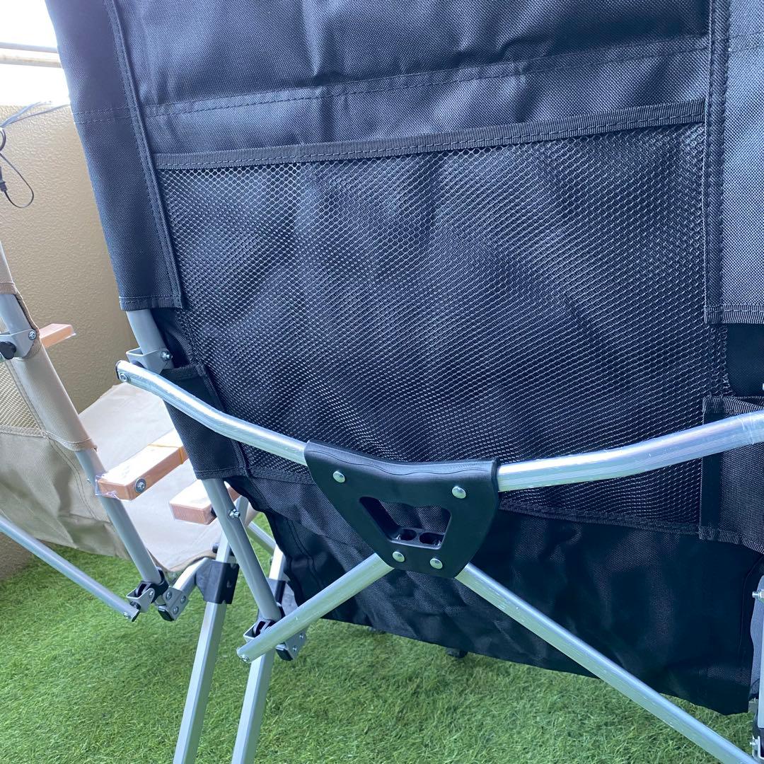 【新品コールマンOEM品】スノーピーク風レイチェア ブラック カーキ 2脚セット