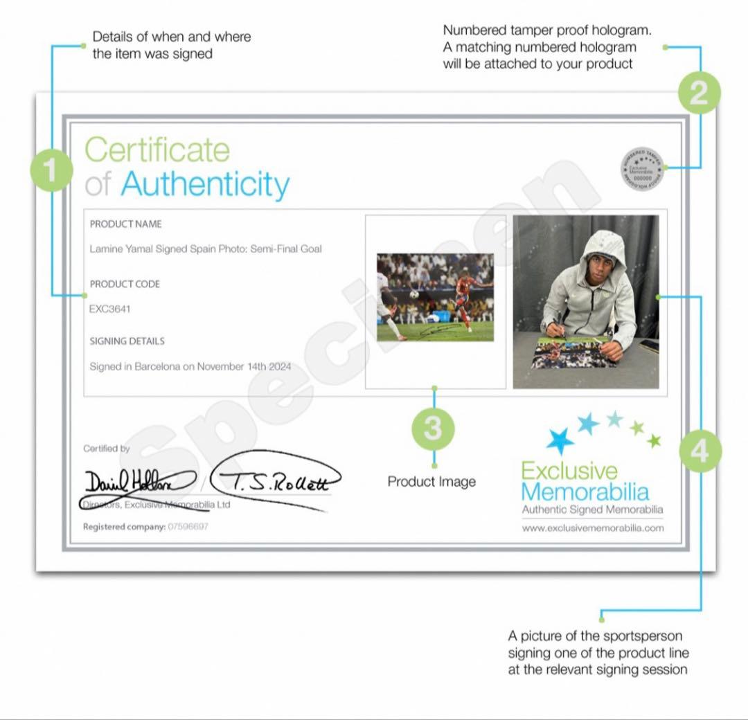 【証明書付】ヤマル 直筆サイン EURO2024 フランス戦 A3サイズ