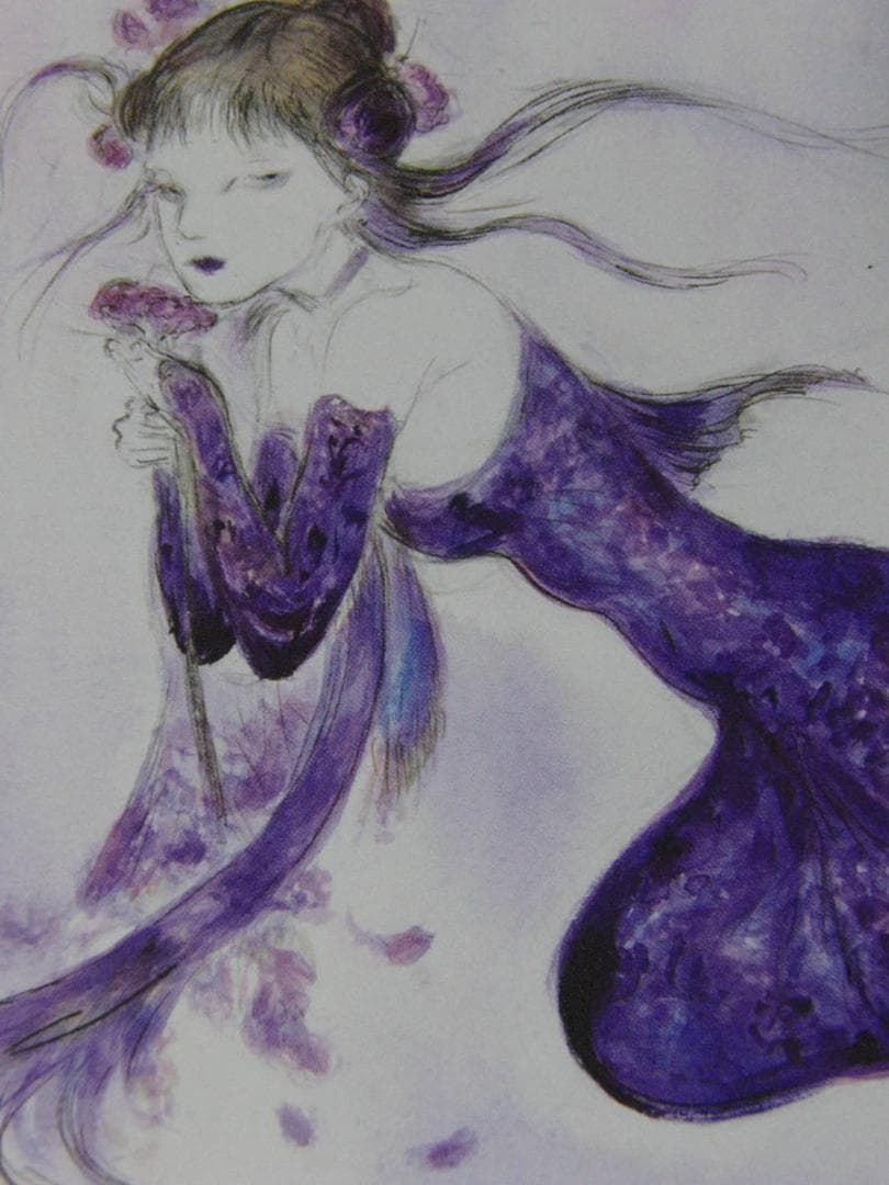 天野喜孝、【La nebbia violetto】、希少な額装用画集より