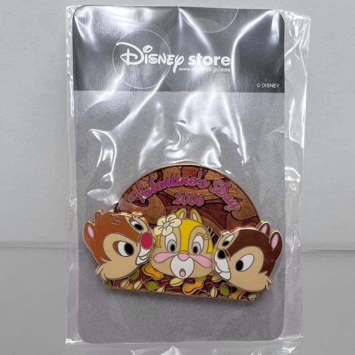 ディズニーストア チップ デール クラリス バレンタイン ピンバッジ