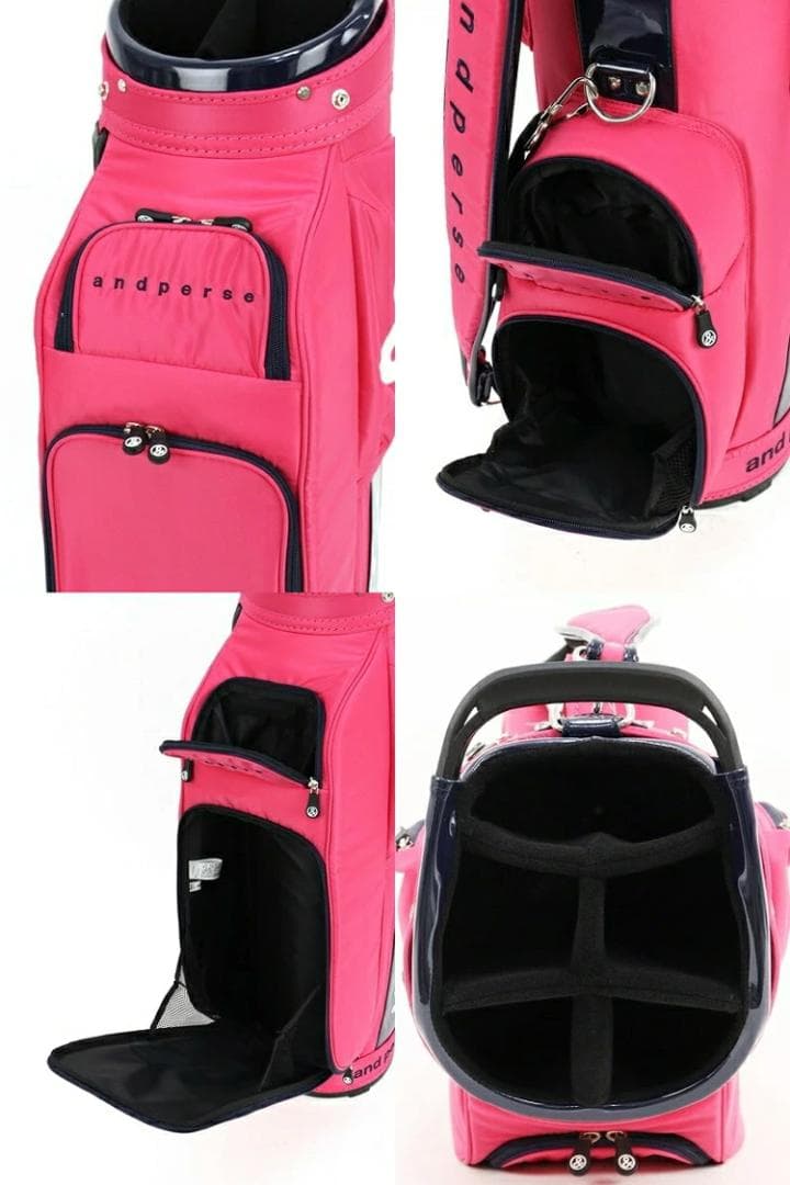 新品 and per se アンパスィ キャディバッグ AUS7305 ピンク