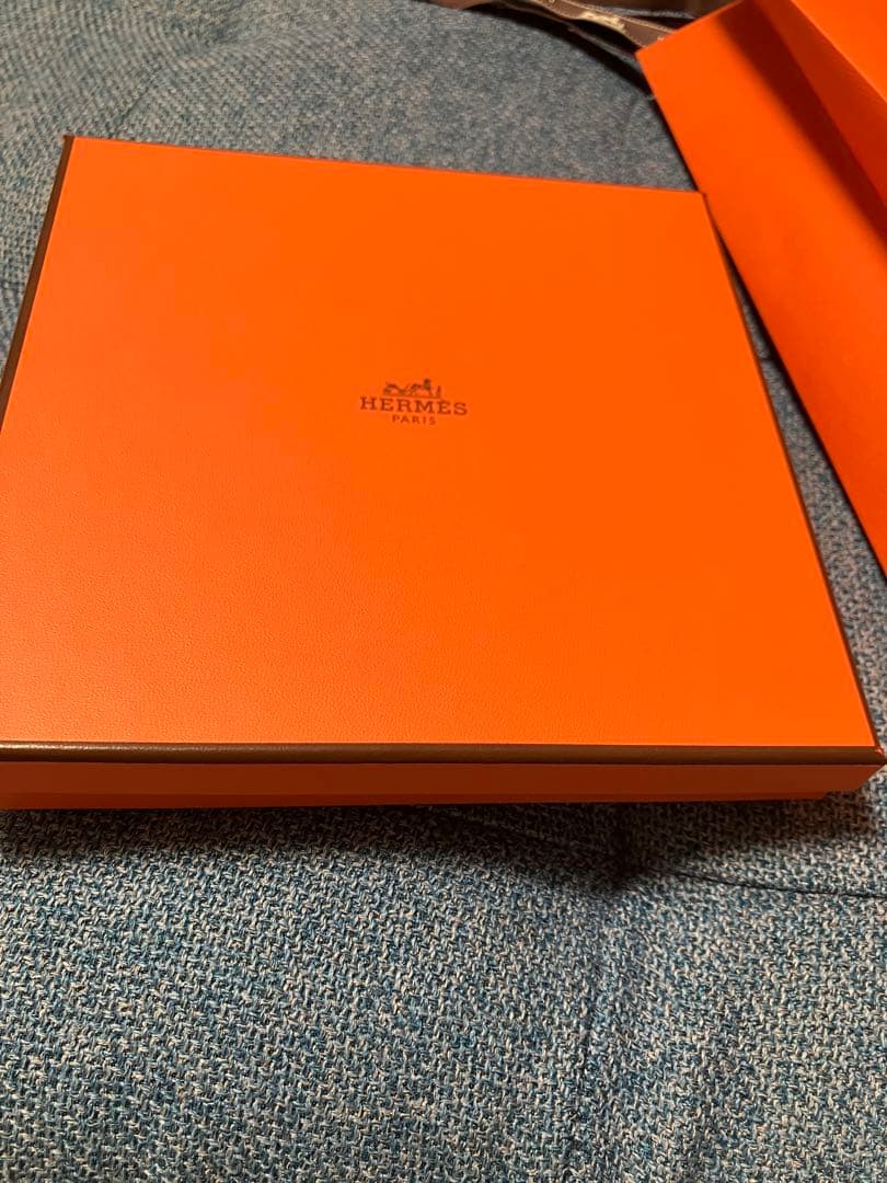 HERMES コットン タオルハンカチ 馬デザイン