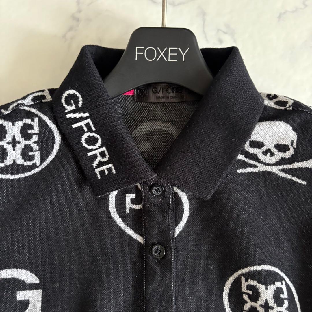 G/FORE ジーフォア ポロシャツ スカート セットアップ 総柄 スカル 36