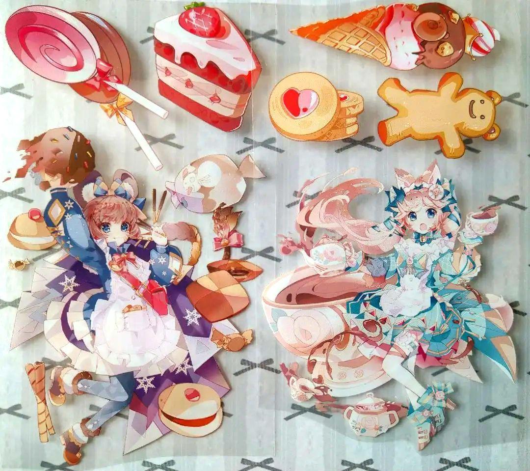 J79＃七分糖茶会(PET)三渡分創切り売り海外人物マステ女の子