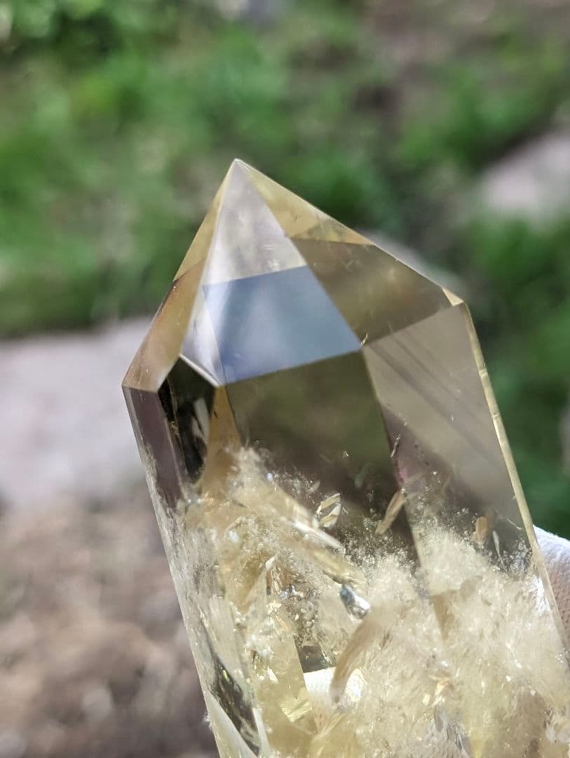 299g 虹　シトリン ポイント クラスター Point 柱 ポイントgi5